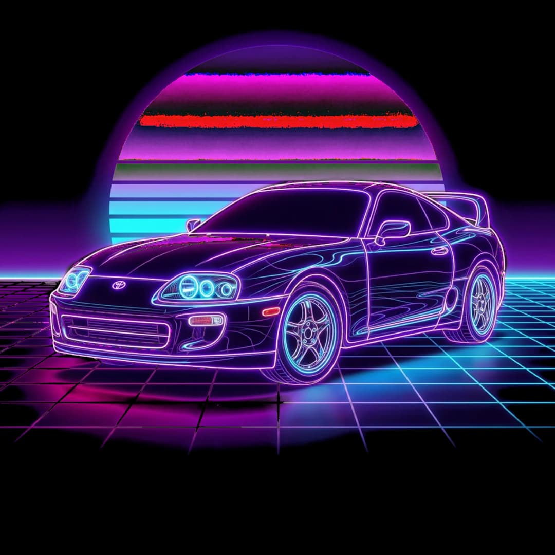 Touge Neon Legend — 90s JDM legends design.