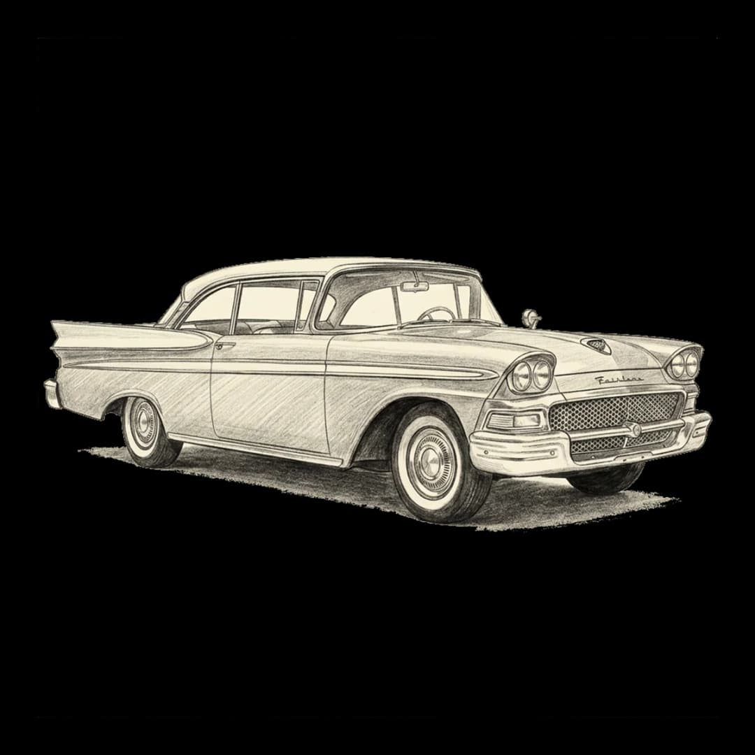 Concept Lawn Sketch — classic cars design.