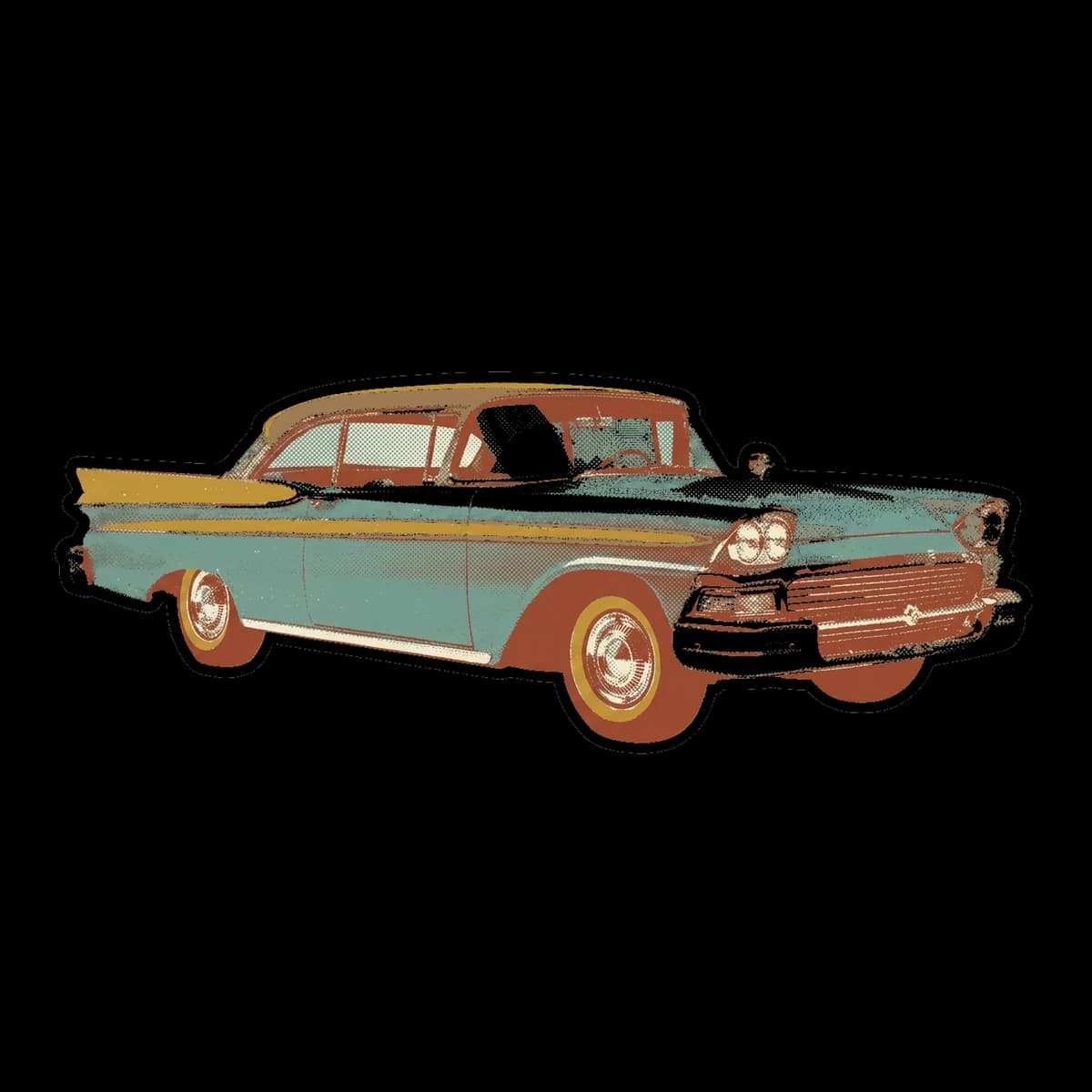 classic cars apparel design.