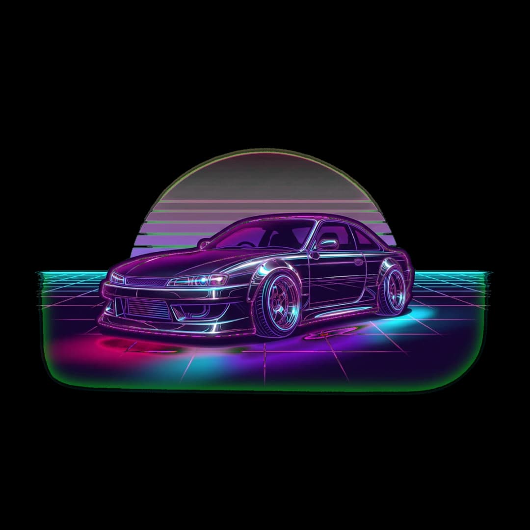 Tandem Neon Grid — drift cars design.