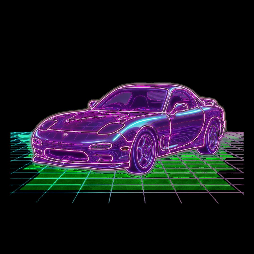 Touge Neon Grid — JDM cars design.