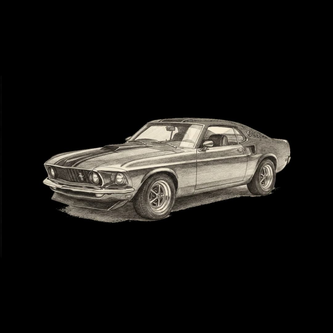 Studio Fastback Sketch — Mustang design.