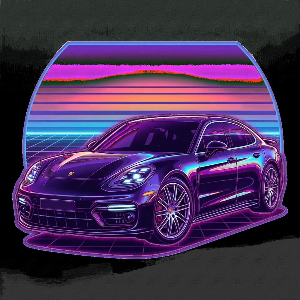 Outrun neon car design