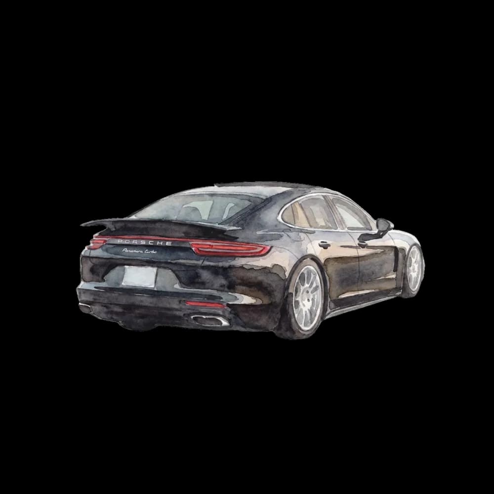Watercolor car design artwork